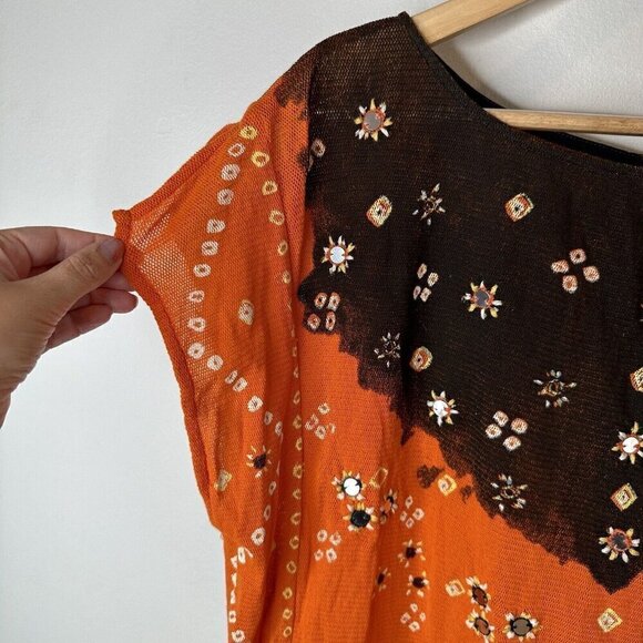 Orange and Brown Women's Top - Picture 6 of 15